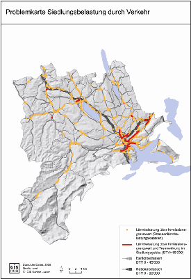 Problemkarte Siedlungsbelastung durch Verkehr